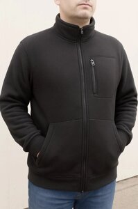 Флісова куртка чорна великого розміру plus size оптом
