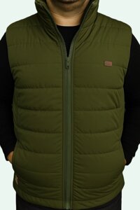 Чоловічий жилет великого розміру . Хакі утеплена оптом