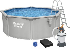 Bestway Hydrium 56574 (360x120 см) упаковка з піщаним фільтром, сходами та наметом