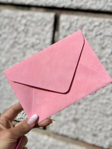 Оксамитовий конверт С5 рожева Азалія 120г / м2