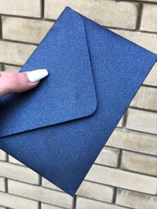 Подарунковий конверт С5 перламутровий, королівський синій