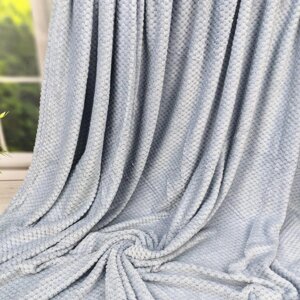 Велюрова ковдра, що покриває бамбук сіро-синій розмір євро 200*230 см