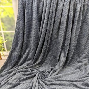 Велюрова ковдра, що покриває бамбук темно -сірий розмір євро 200*230 см