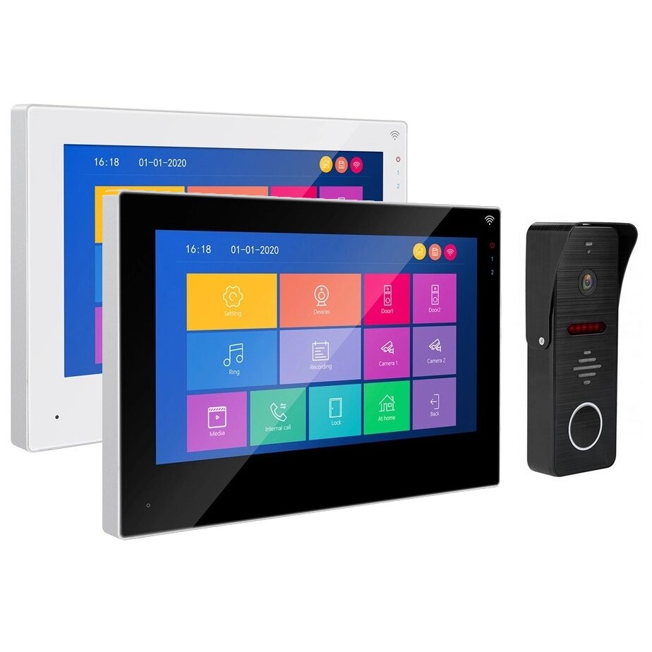 Комплект Wi-Fi Відеодомофон MT-TUYA 95703H Сенсорний 7" (18cм) Виклична панель 94206 1000TVL ##от компании## BERU - Магазин розумної Електроніки - ##фото## 1