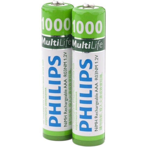 Аккумулятор Philips MultiLife Ni-MH R03 1000 mAh ##от компании## Интернет-магазин "Леонид" - ##фото## 1