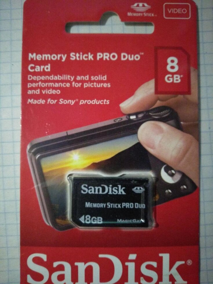 Карта памяти Memory Stick Pro Duo 8 GB SanDisk ##от компании## Интернет-магазин "Леонид" - ##фото## 1