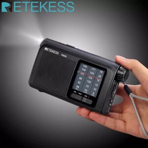 Радіоприймач Retekess TR605 FM/MW/SW, яскравий аварійний ліхтарик 400lm, акумулятор 18650