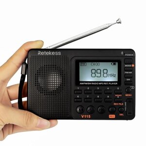 Портативний радіоприймач з MP3 плеєром Retekess V115 акум 1000 mAh