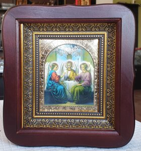 Ікона Свята Трійця у фігурному кіоті, розмір 20*18, лік 10*12, асортимент сюжетів