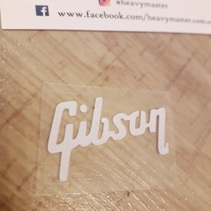 Логотип деколь Gibson лого НАКЛЕЙКА для електрогітари Les Paul LP біла
