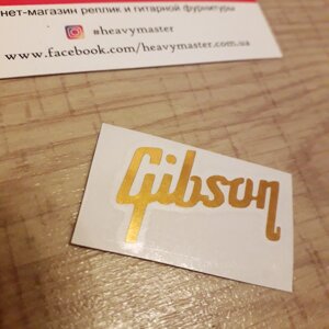 Логотип деколь Gibson лого НАКЛЕЙКА для електрогітари Les Paul LP жовта