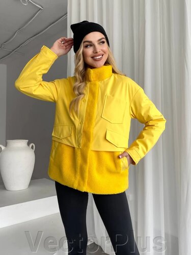 Женская теплая куртка цвет желтый р. S 450141