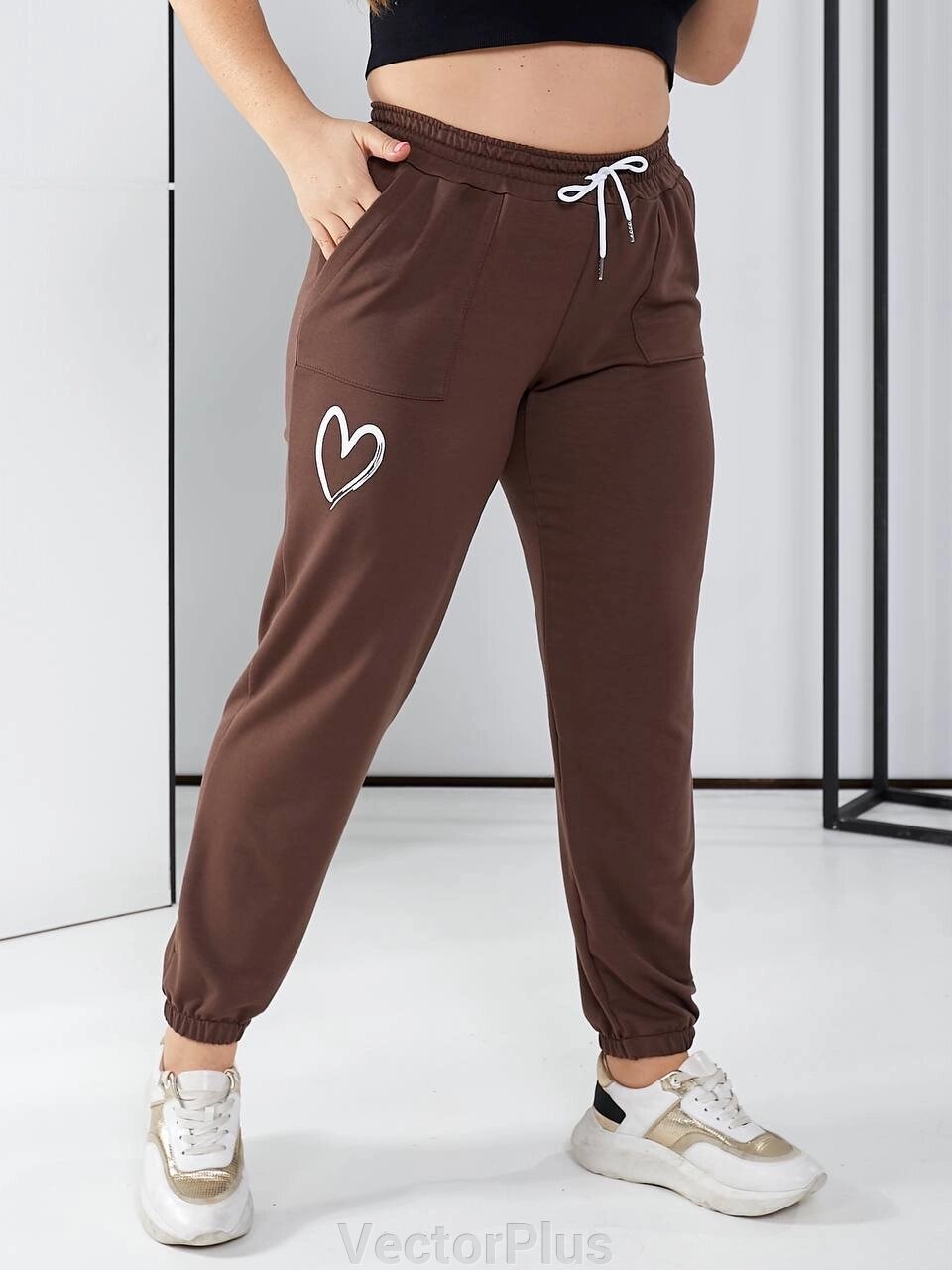 Жіночі штани колір шоколадЖіночі штани колір шоколад від компанії VectorPlus - фото 1