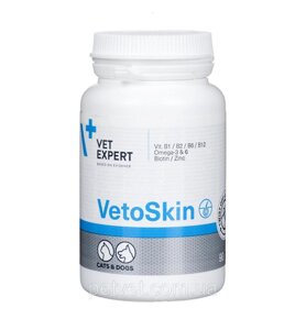 Ветоскін ветекспертів (VetExpert VetoSkin), 90 капс. вітаміни для шкіри і шерсті кішок і собак