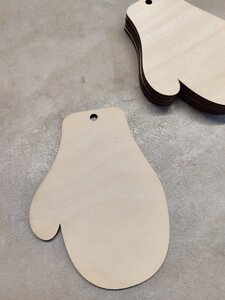 Дерев'яна заготовка для творчості "Рукавичка", заготовка для декупажу, 10*7,5см