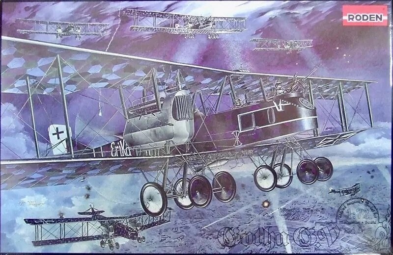 Gotha G. V. Сборная модель немецкого биплана-бомбардировщика в масштабе 1/72. RODEN 016 ##от компании## Хоббинет - сборные модели - ##фото## 1