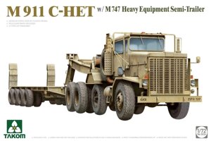 M911 C-HET із напівпричепом для важкого обладнання M747. Збірна модель у масштабі 1/72. TAKOM 5024