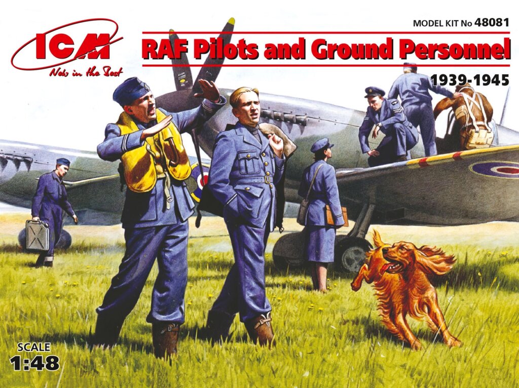 Пилоты и техники ВВС Великобритании (1939 -1945). 1/48 ICM 48081 ##от компании## Хоббинет. Сборные модели. - ##фото## 1