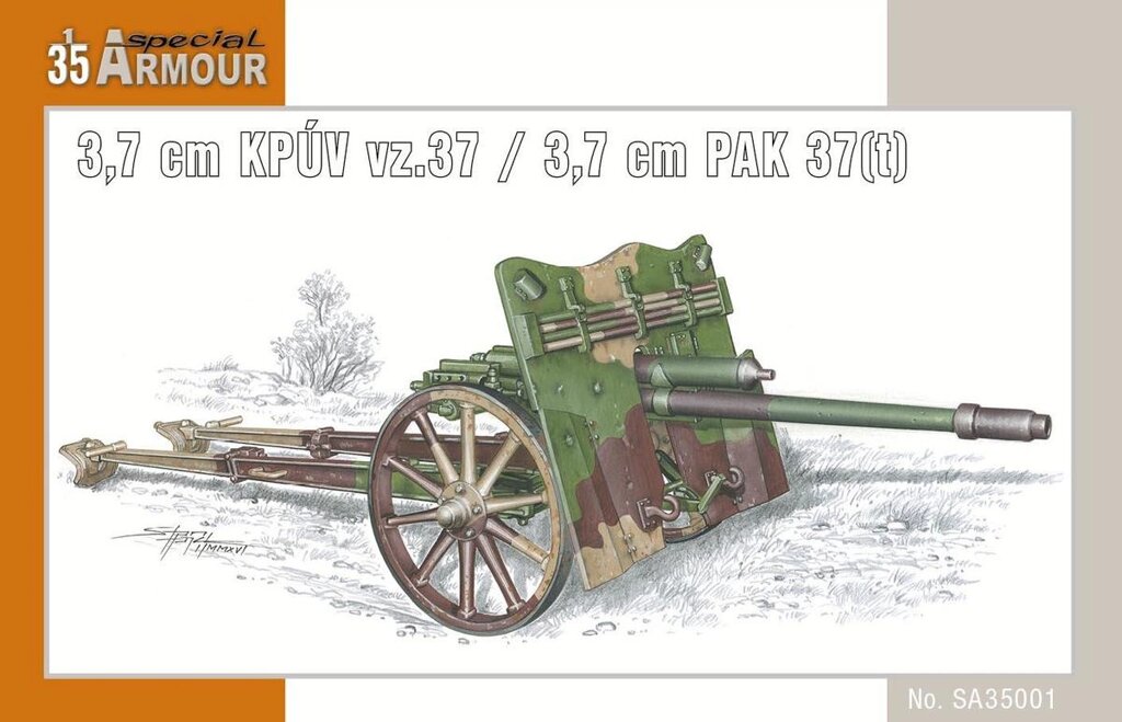 Сборная модель противотанковой пушки 3,7 cm KPUV vz.37 / 3,7 cm PAK 37(t). 1/35 SPECIAL HOBBY SA35001 ##от компании## Хоббинет. Сборные модели. - ##фото## 1