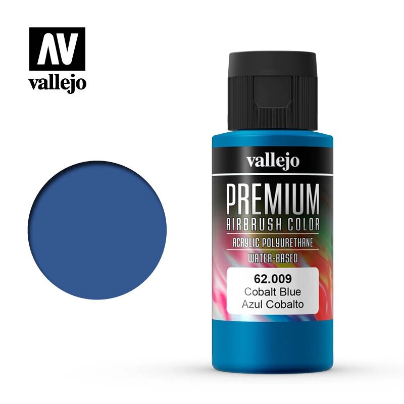 Синий кобальт. Краска акрил-полиуретановая 60 мл. VALLEJO PREMIUM COLLOR 62009 ##от компании## Хоббинет. Сборные модели. - ##фото## 1