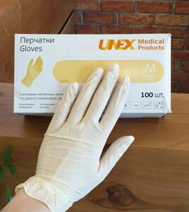 Латексні опудренниє рукавички Unex Medical Products