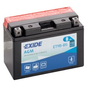 Акумулятор автомобільний EXIDE AGM 8Ah (+/-) (110EN) (ET9B-BS)
