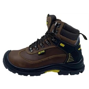 Чоботи робочі GTM р. 47 композ. носок, шкіра коричневого кольору S1P SRC (SM-075-47)