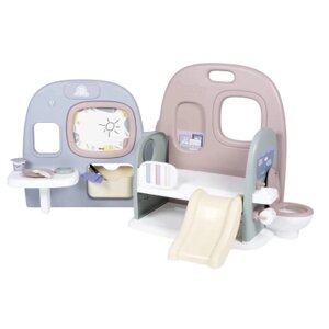 Ігровий набір Smoby Бебі Кер. Дитячий центр 5 в 1, з аксесуарами, 108 х 78 х 51 см (7600240308)