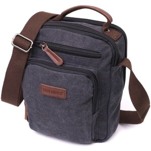 Сумка Vintage Для чоловіків із текстилю Чорна (22237)