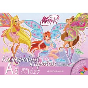 Кольоровий картон 1 вересня крейдованого А3, 10 аркушів (950523)