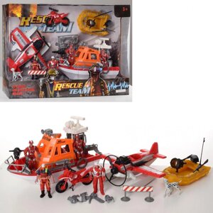 Дитячий ігровий набір рятувальників F119-20 пожежні катер літак човен мотоцикл