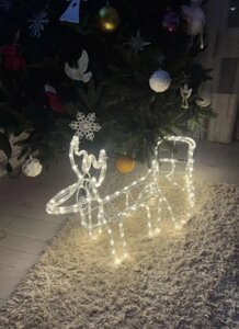 Північний новорічний олень зі світлодіодними санями 17219