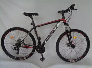 Дорослий спортивний гірський велосипед AZIMUT 40D колеса 26 дюймів GFRD / SHIMANO/ чорно-червоно-білий