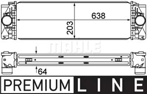 Радиатор интеркулера MERCEDES/VW Sprinter/Crafter 06-premium line), MAHLE (CI369000P)