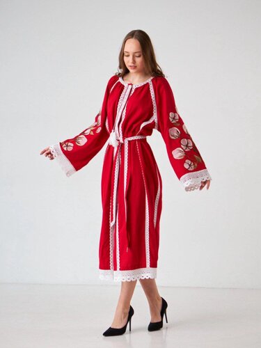 Сукня жіноча вишита "Бавовна" червона