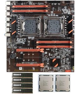 Комплект на 2 процесори Intel Xeon E5 2690v4 64 Гб (4х16Гб) Atermiter X99 Dual LGA 2011 ZX-DU99D4 V1.31 Б/У