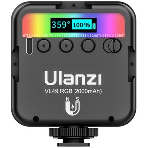 Мінікамерне світло Ulanzi VL49 LED RGB 2700 K-9000 K CRI 95+ акумулятор 2000 мА магніт