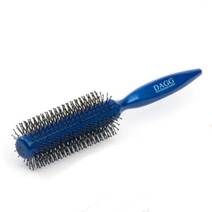 Щітка брашинг для укладання волосся кругла пластикова 21,5 см діаметр 4,2 см синій DAGG 8515