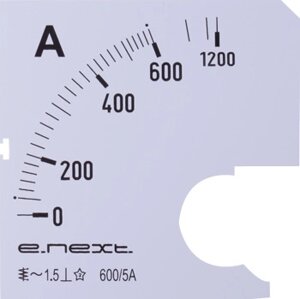 Шкала для амперметра щитового AC 600A, E. Next