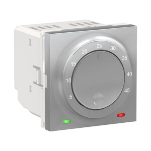 Термостат теплої підлоги 10А алюміній. Unica New, Schneider electric