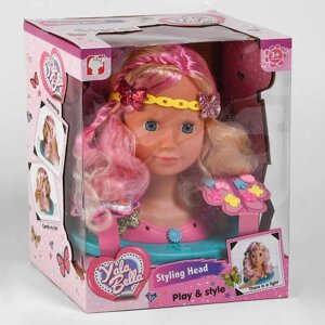Лялька-голова YL 888 E (8) Манекен для зачісок та макіяжу, світловий ефект, з аксесуарами, в коробці.