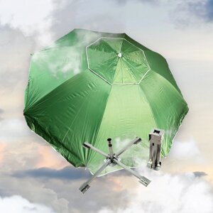 ТОРГОВА Пляжна парасолька 2.20м, з напиленням Зелений 10 спиць із підставкою