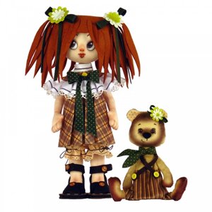 Набір для шиття ляльки і м'якої іграшки "Дівчинка з ведмедиком" До-1071