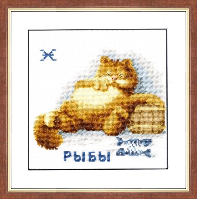 Набор для вышивания нитками ТМ "Золотое Руно" Арт. ВЛ-012 Знак зодиака "Рыбы" ##от компании## Магазин товаров для рукоделия - ##фото## 1