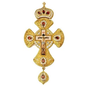 Хрест латунний в позолоті з камінням - 2.10.0217лп-2