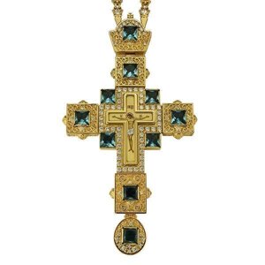 Хрест православний для священика латунний з ланцюгом - 2.10.0099лп-2^52лп