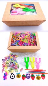 Набір для плетіння браслетів із гумок різнобарвний 3500 шт. з аксесуарами.