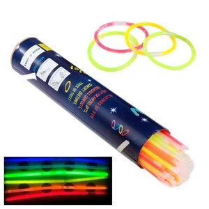 Неонові браслети світлові палички ХІС Глоустик різнокольорові 100шт