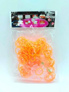 Гумки для плетіння браслетів помаранчеві 200шт
