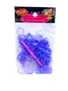 Гумки для плетіння браслетів синьо-фіолетові 200 шт.